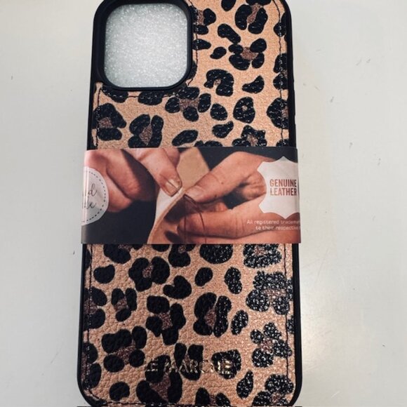 NEW Le Marche iPhone 12 Pro Max (6.7") Leather Leopard Case - Picture 1 of 4